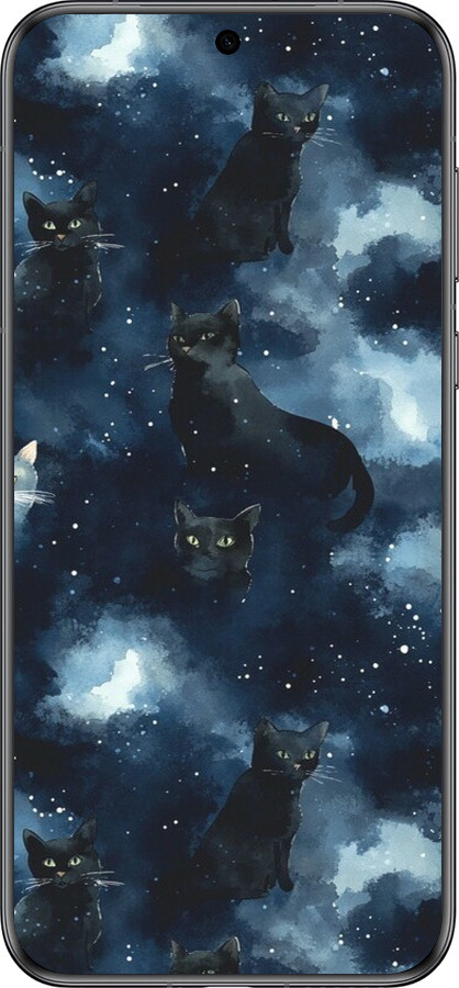 Силіконовий чехол Зображення котиків з темною аквареллю для Huawei Pura 70 - 6521u-3703 изображение 