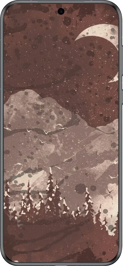 Силіконовий чехол із зображенням місячного пейзажу у нічному лісі для Huawei Pura 70 - 6546u-3703 изображение 