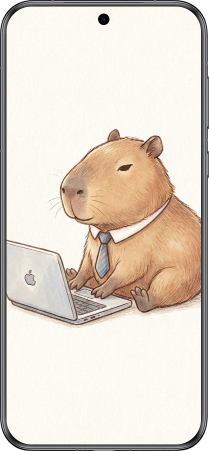 Силиконовый чехол Funny Capybara CEO Working для Huawei Pura 70 - 6777u-3703 изображение 