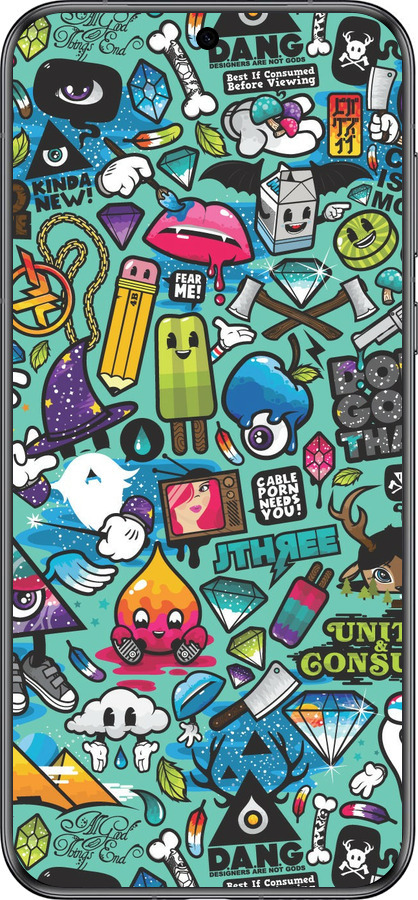 Силиконовый чехол Стикер бомбинг 1 для Huawei Pura 70 - 693u-3703 изображение 