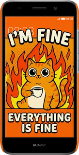 3D пластиковий матовий чехол Funny Cat для Huawei Y3 2017 - 6786m-991 изображение 