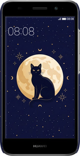 3D пластиковий матовий чехол Cute Cat Celestial/Witchy для Huawei Y3 2017 - 6787m-991 изображение 