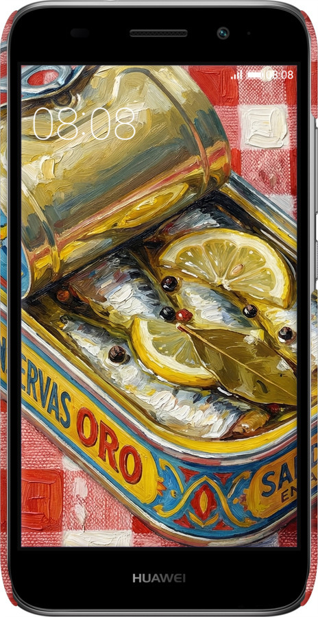 3D пластиковый матовый чехол Vintage Sardine Tin Phone для Huawei Y3 2017 - 6772m-991 изображение 