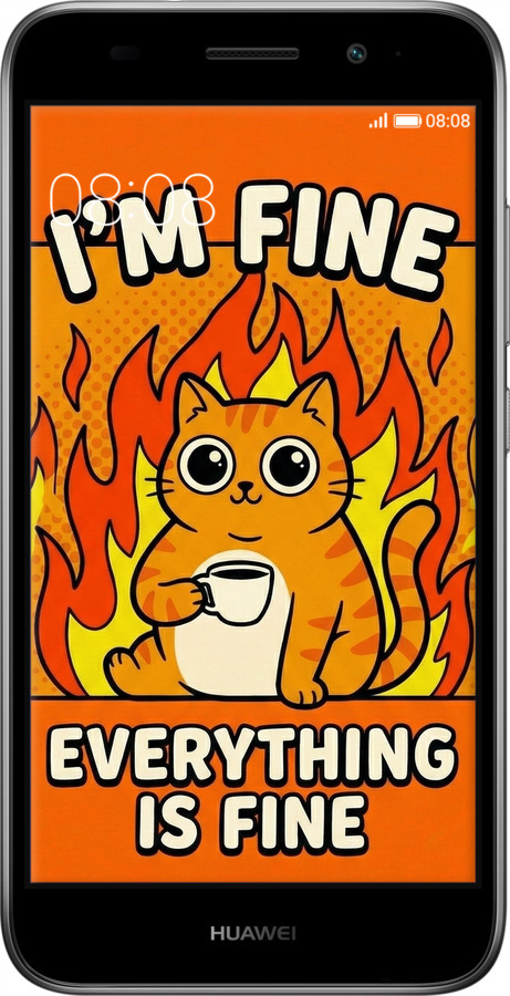 Силиконовый чехол Funny Cat для Huawei Y3 2017 - 6786u-991 изображение 