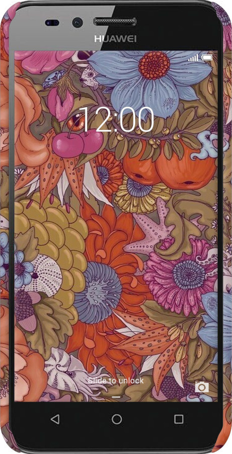3D пластиковий матовий чехол Абстрактні  квіти для Huawei Y3II / Y3 2 - 6526m-495 изображение 