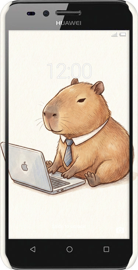 3D пластиковый матовый чехол Funny Capybara CEO Working для Huawei Y3II / Y3 2 - 6777m-495 изображение 