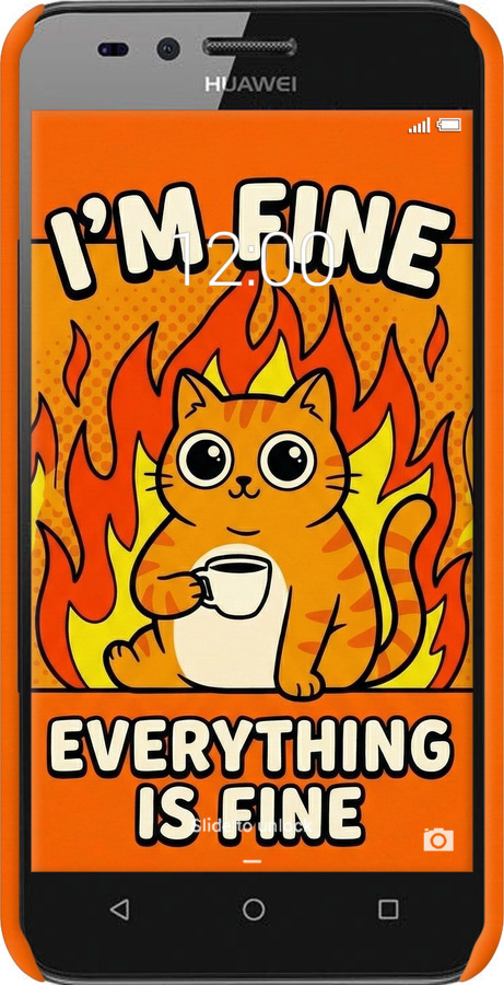 3D пластиковий матовий чехол Funny Cat для Huawei Y3II / Y3 2 - 6786m-495 изображение 