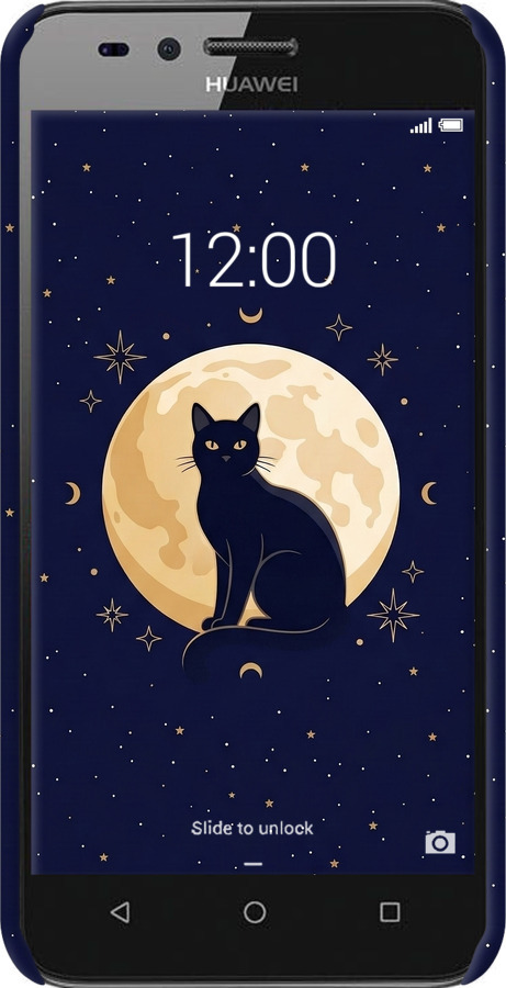 3D пластиковий матовий чехол Cute Cat Celestial/Witchy для Huawei Y3II / Y3 2 - 6787m-495 изображение 