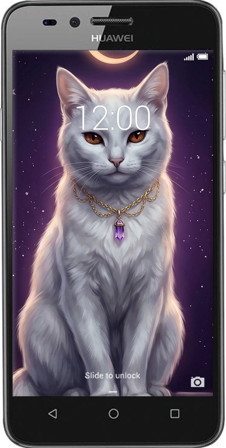 2D пластиковий чехол Mystic White Cat Gothic Dark Purple Gold для Huawei Y3II / Y3 2 - 6805t-495 изображение 