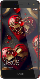 3D пластиковый матовый чехол Сердечки v4 для Huawei Y5 2017 - 5834m-992 изображение 