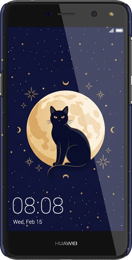 3D пластиковый матовый чехол Cute Cat Celestial/Witchy для Huawei Y5 2017 - 6787m-992 изображение 