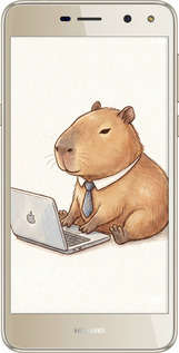 2D пластиковий чехол Funny Capybara CEO Working для Huawei Y5 2017 - 6777t-992 изображение 