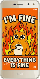 2D пластиковый чехол Funny Cat для Huawei Y5 2017 - 6786t-992 изображение 