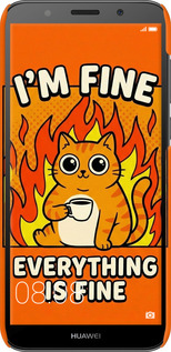 3D пластиковий матовий чехол Funny Cat для Huawei Y5 2018 - 6786m-1500 изображение 