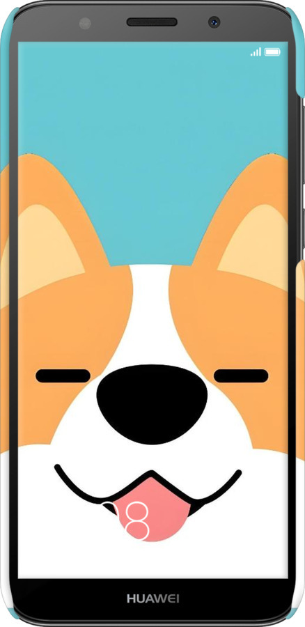 3D пластиковий матовий чехол Корги для Huawei Y5 2018 - 6280m-1500 изображение 