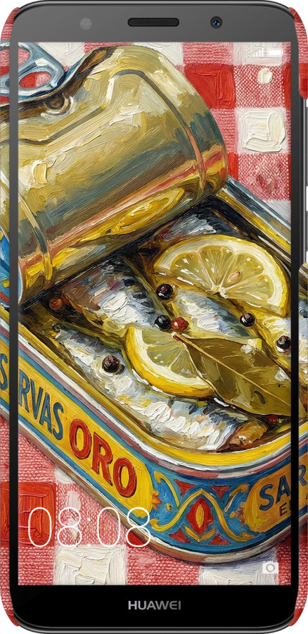 3D пластиковый матовый чехол Vintage Sardine Tin Phone для Huawei Honor 7A - 6772m-1805 изображение 