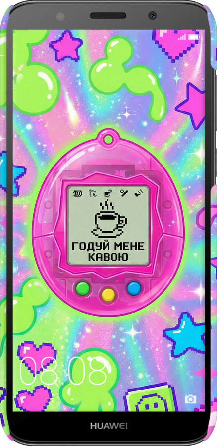 3D пластиковый матовый чехол Y2K Aesthetic Retro Pet: Годуй мене кавою для Huawei Y5 2018 - 6784m-1500 изображение 