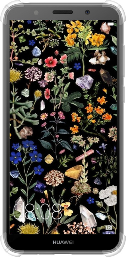 Силикон с усиленными углами чехол С цветами для Huawei Y5 2018 - 6422sp-1500 изображение 