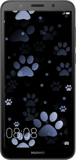 2D пластиковый чехол С синими отпечатками лап для Huawei Y5 2018 - 6441t-1500 изображение 