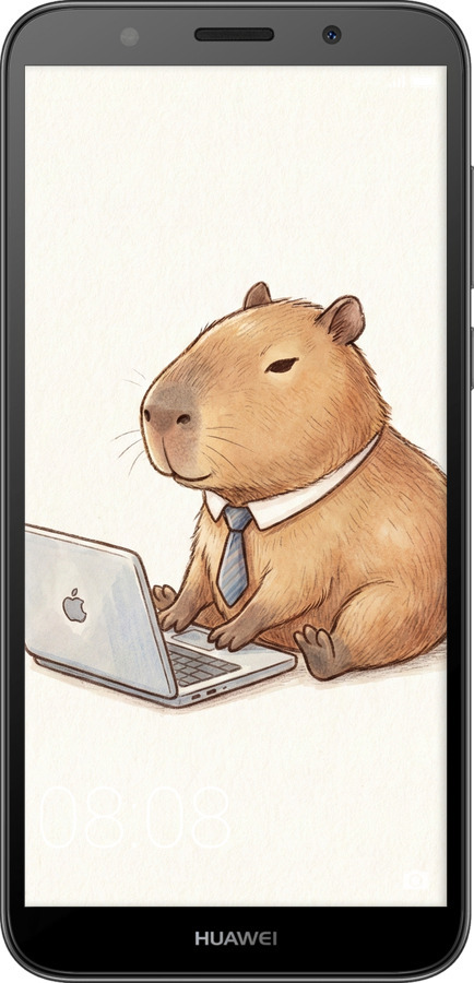 2D пластиковый чехол Funny Capybara CEO Working для Huawei Y5 2018 - 6777t-1500 изображение 