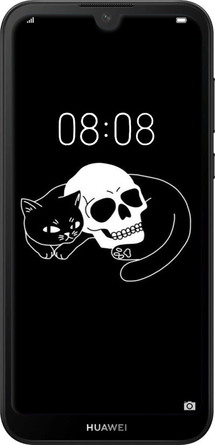 TPU чехол Із зображенням кота та черепа для Huawei Y5 2019 - 6491b-1695 изображение 