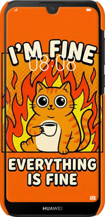 3D пластиковый матовый чехол Funny Cat для Huawei Y5 2019 - 6786m-1695 изображение 