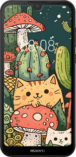 2D пластиковий чехол Коти гриби для Huawei Y5 2019 - 6321t-1695 изображение 
