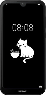 2D пластиковий чехол Милий кіт на чорному фоні для Huawei Y5 2019 - 6528t-1695 изображение 