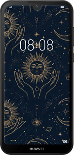 2D пластиковый чехол Celestial Harmony: Sun & Moon Gold Mystic Pattern для Huawei Y5 2019 - 6778t-1695 изображение 