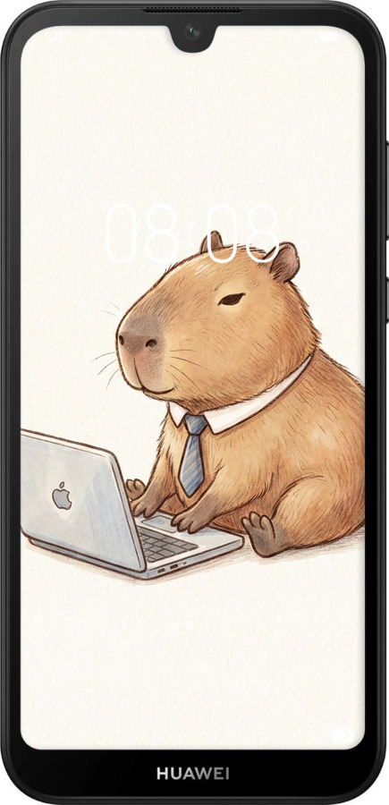 Силиконовый чехол Funny Capybara CEO Working для Huawei Y5 2019 - 6777u-1695 изображение 
