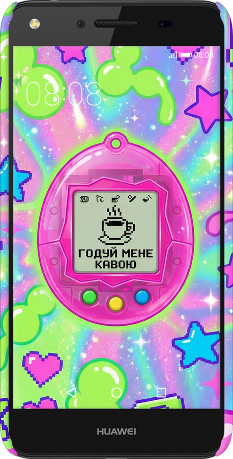 3D пластиковый матовый чехол Y2K Aesthetic Retro Pet: Годуй мене кавою для Huawei Y5 II - 6784m-496 изображение 