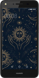Силіконовий чехол Celestial Harmony: Sun & Moon Gold Mystic Pattern для Huawei Y5 II - 6778u-496 изображение 
