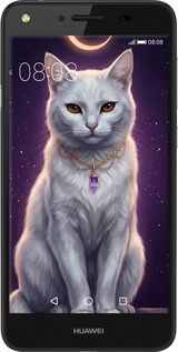 2D пластиковий чехол Mystic White Cat Gothic Dark Purple Gold для Huawei Y5 II - 6805t-496 изображение 