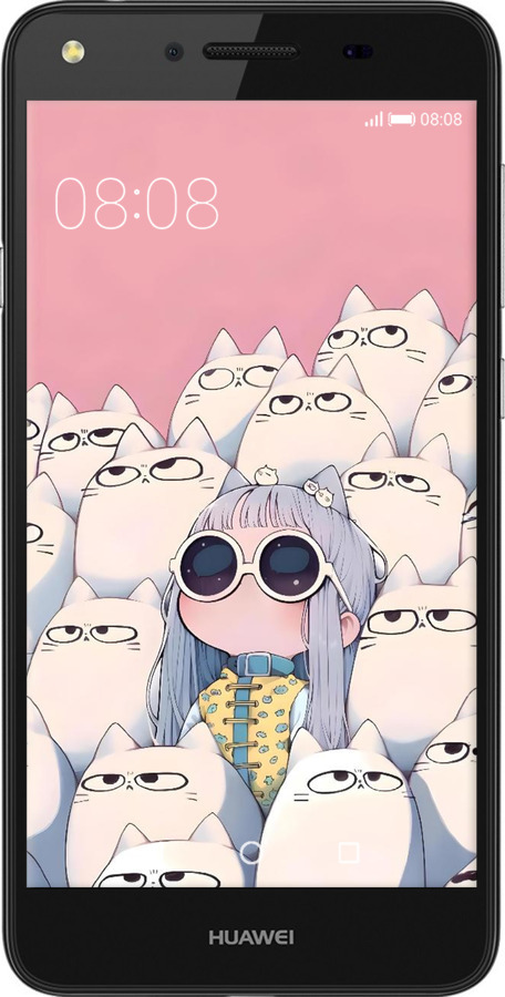 2D пластиковий чехол Малышка с котами для Huawei Y5 II - 6295t-496 изображение 