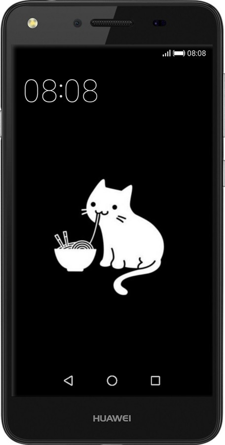 2D пластиковий чехол Милий кіт на чорному фоні для Huawei Y5 II - 6528t-496 изображение 