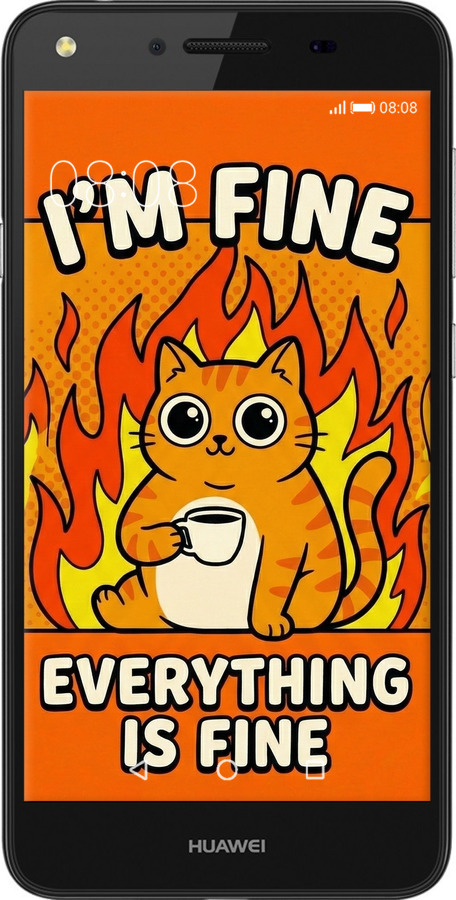 2D пластиковый чехол Funny Cat для Huawei Y5 II - 6786t-496 изображение 