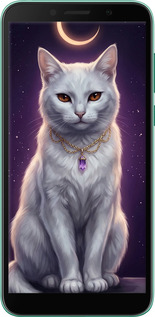 TPU чехол Mystic White Cat Gothic Dark Purple Gold для Huawei Y5p - 6805b-1936 изображение 