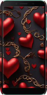 3D пластиковий матовий чехол Сердечки для Huawei Y5p - 5831m-1936 изображение 
