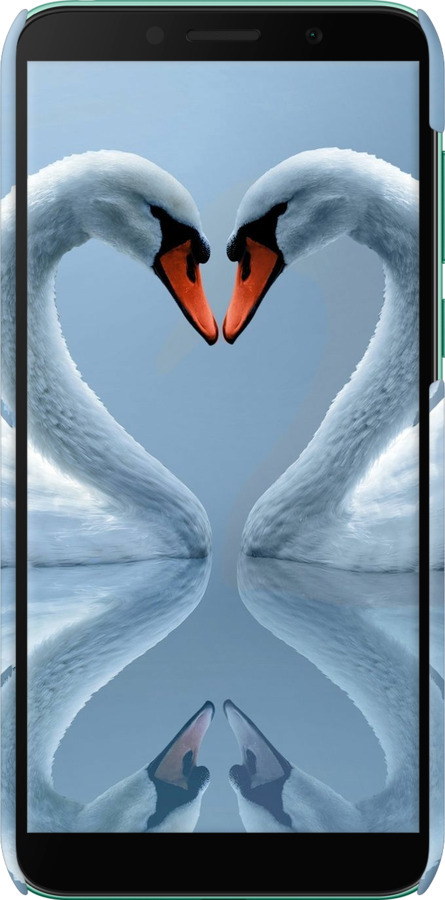 3D пластиковый матовый чехол Лебеди для Huawei Y5p - 6007m-1936 изображение 