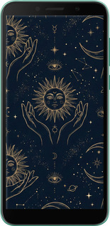 2D пластиковый чехол Celestial Harmony: Sun & Moon Gold Mystic Pattern для Huawei Y5p - 6778t-1936 изображение 