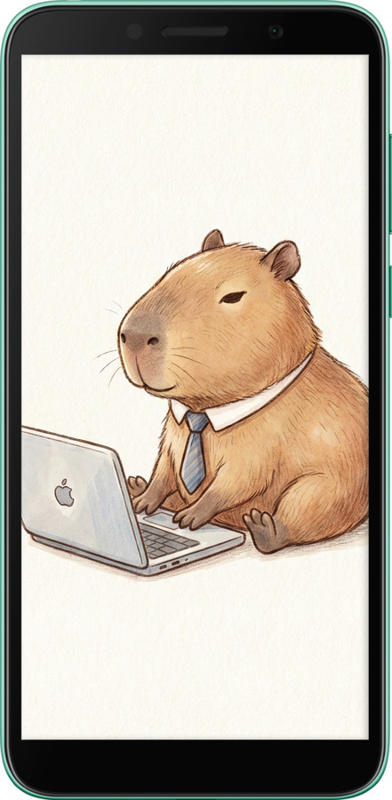 2D пластиковый чехол Funny Capybara CEO Working для Huawei Y5p - 6777t-1936 изображение 