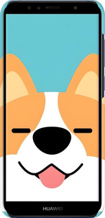 3D пластиковий матовий чехол Корги для Huawei Y6 2018 - 6280m-1637 изображение 