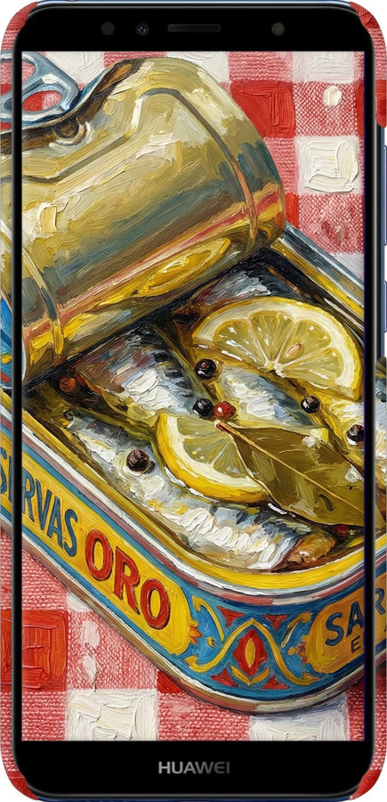 3D пластиковый матовый чехол Vintage Sardine Tin Phone для Huawei Y6 2018 - 6772m-1637 изображение 