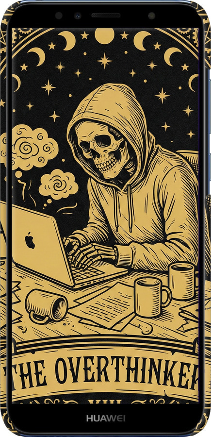 3D пластиковий матовий чехол The Overthinker для Huawei Y6 2018 - 6774m-1637 изображение 