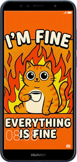 2D пластиковый чехол Funny Cat для Huawei Y6 2018 - 6786t-1637 изображение 