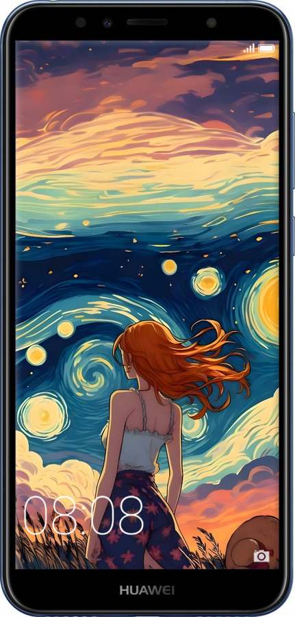 Силиконовый чехол Девушка Арт для Huawei Y6 2018 - 6325u-1637 изображение 