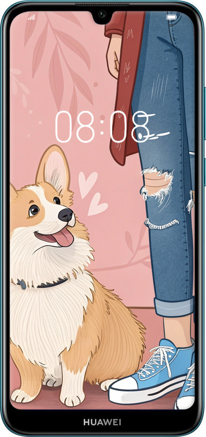 TPU чехол Корги 3 для Huawei Y6 2019 - 6707b-1666 изображение 
