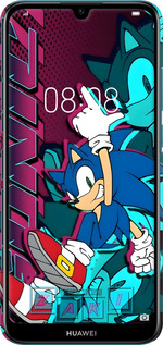 3D пластиковий матовий чехол Соник для Huawei Y6 2019 - 6284m-1666 изображение 