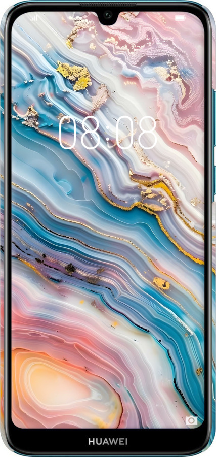 3D пластиковий матовий чехол Мрамор красивый для Huawei Y6 2019 - 6376m-1666 изображение 