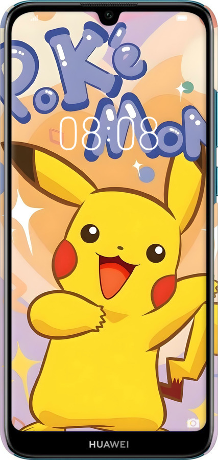 3D пластиковий матовий чехол Пикачу для Huawei Y6 2019 - 6383m-1666 изображение 